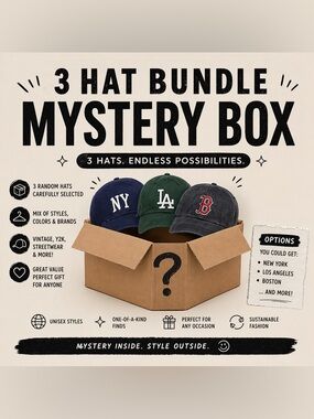 Baseball Cap Mystery Bundle - NY, LA, Boston, etc Logo Hats